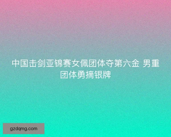 中国击剑亚锦赛女佩团体夺第六金 男重团体勇摘银牌